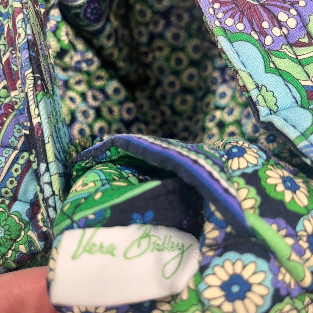 Vera Bradley Hobo Bag Black Green Blue Quilted‎ Shoulder Purse Blue raphsody